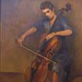 La sorella Natalia al violoncello, Trieste, primi anni trenta.